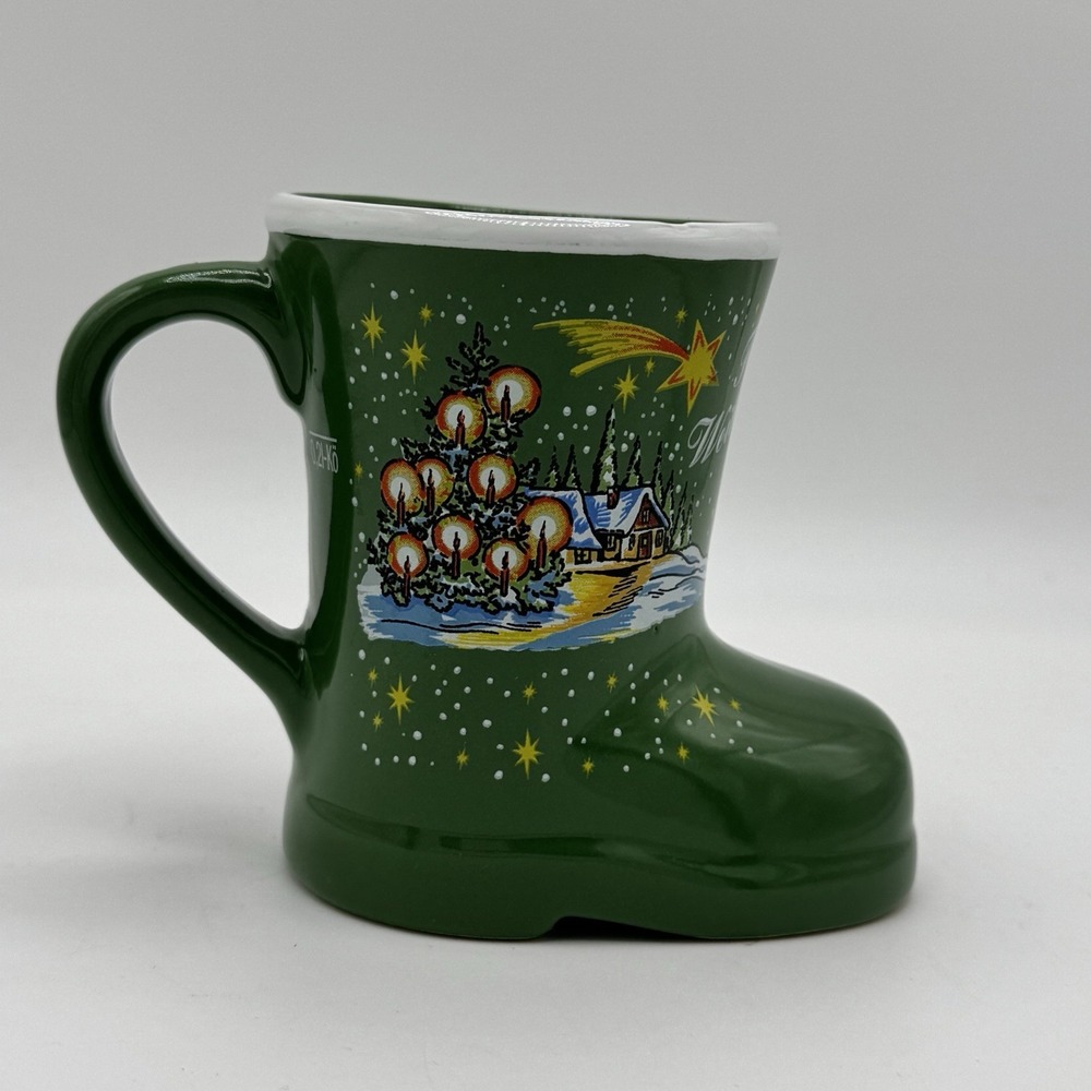 German‎ Christmas Boot Mug GlühweinStein Frohe Weihnachten Koessinger Flaw